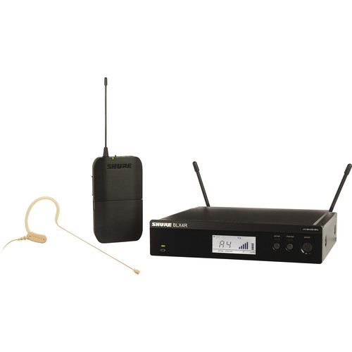 Shure BLX14R_MX53 Rackmount Wireless Omni Earset Microphone System_