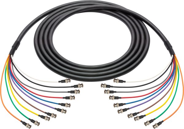 Laird BNC-10SNK-010 3G/HD-SDI 10-Channel BNC Thin Profile 23AWG Snake Cable - 10 Foot