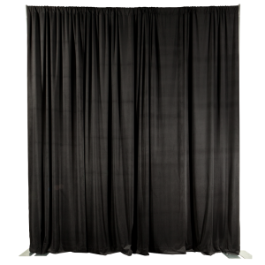 Black 14' Tall x 58" Wide Performance Velour Drape (14oz) Rental