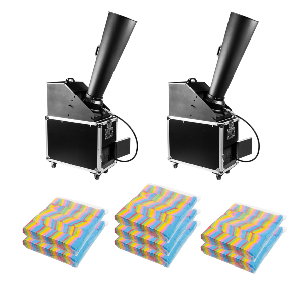 DMX Continuous Flow 6" Gerb Confetti Cannon Rental Package (2 Pack)