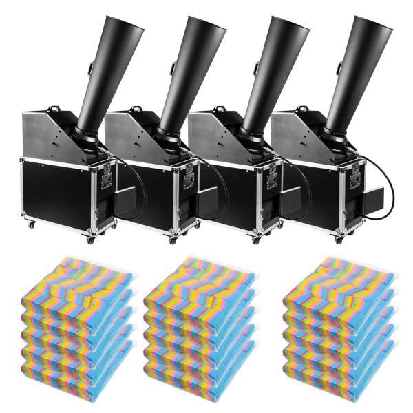 DMX Continuous Flow 6" Gerb Confetti Cannon Rental Package (4 Pack)