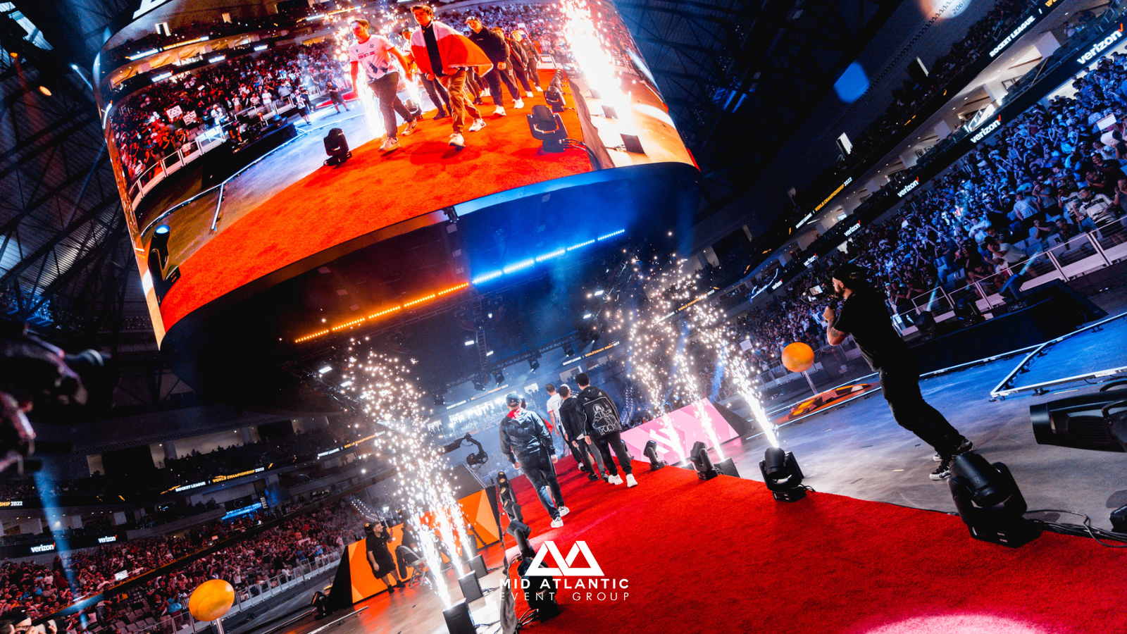 Event Production Special Effects Rocket League World Championships Dickies Arena, TX MidAtlanticEventGroup.com