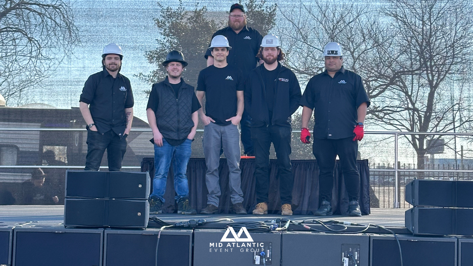 Mobile Stage Setup Crew Provided By Mid Atlantic Event Group for ALT 104.5 Winter Jawn