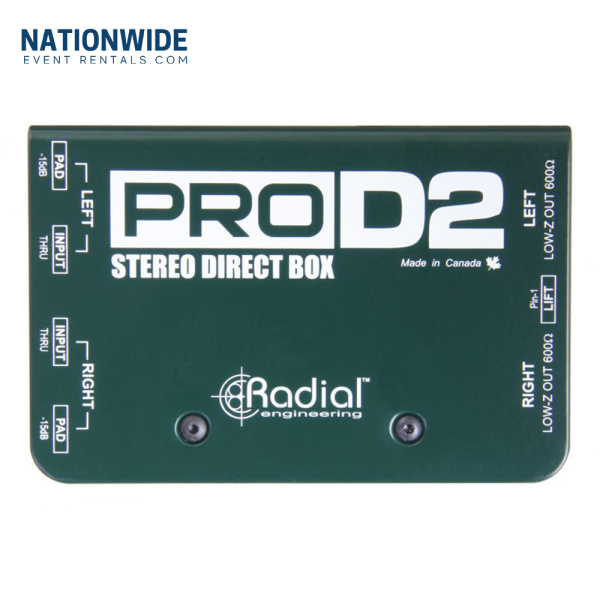 Radial ProD2 2-channel Stereo Passive Instrument Direct Box Rental