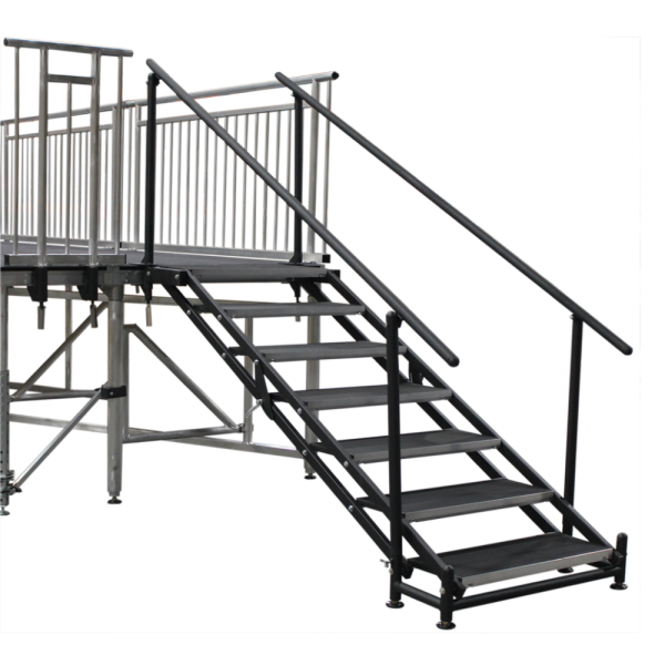 Staging Dimensions 36" to 56" Adjustable Stair Unit 7 Step With Handrails Rental