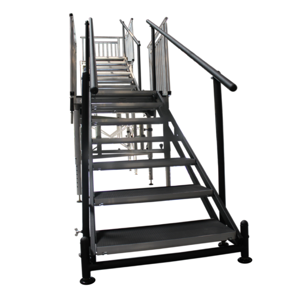 Staging Dimensions 36" to 56" Adjustable Stair Unit 7 Step With Handrails Rental - Image 2