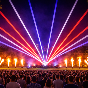 Outdoor Laser Light Show With Flames (Crowd Size Up To 5,000 People)